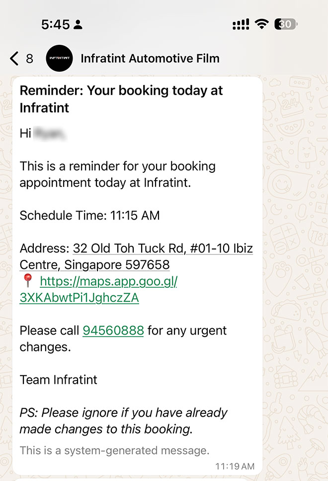 Booking Reminder