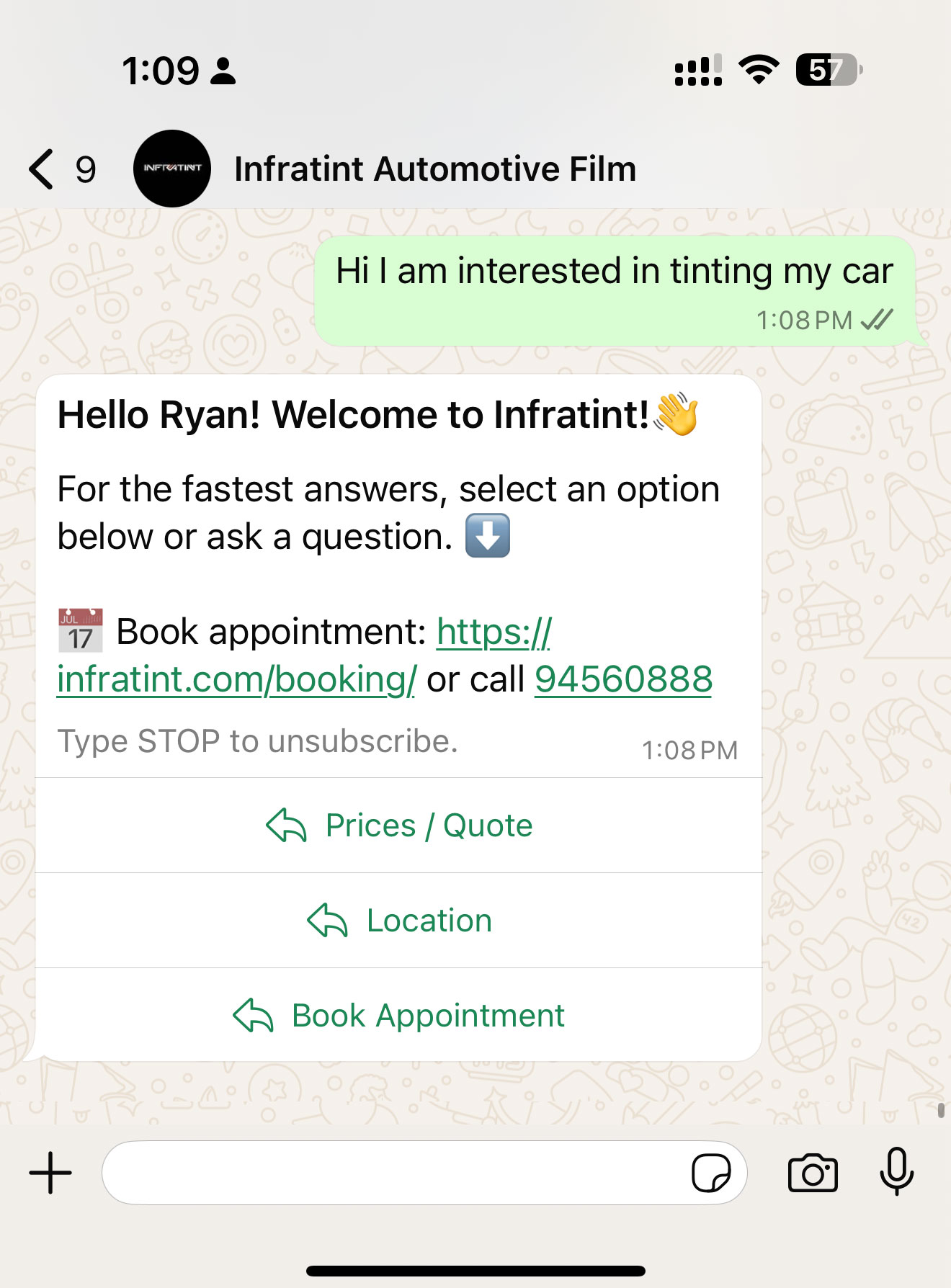 Instant response chat.