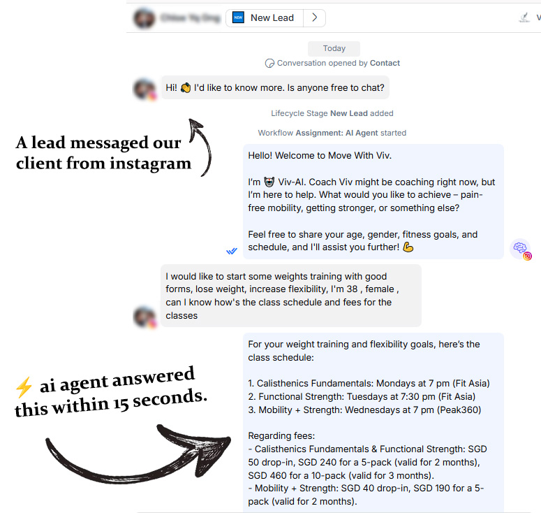 AI reply to customer from instagram